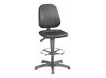 bimos Arbeitsdrehstuhl Unitec mit Gleiter und Fußring und Stoff schwarz Sitzhöhe 580-850 mm (9651-CI01)