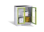 C+P Werkzeug-Beistellschrank mit Sichtfenster-Drehtüren, 1 Boden, H1000xB930xT500mm Front Viridingrün Korpus Lichtgrau ; C + P Möbelsysteme (8821-055|S10197)