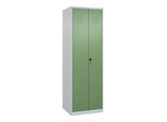 C+P Schwarz-Weiß-Spind Classic PLUS, 2 Abteile, 1850x600x500mm, 7035/6011 Verschluss Sicherheits-Drehriegel ; C + P Möbelsysteme (080002-20|S10021)