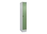 C+P Spind Classic PLUS, Sockel, 1 Abteil, 1950x300x500mm, 7035/6011 Verschluss Sicherheits-Drehriegel 3 Garderobenhaken ; C + P Möbelsysteme (080020-10|S10006)