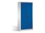 C+P Werkzeugschrank mit Drehtüren, 3 Böden und 3 Schübe, H1950xB930xT600mm Front Enzianblau Korpus Lichtgrau ; C + P Möbelsysteme (8922-5030|S10115)