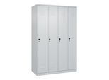 C+P Spind Classic PLUS, 4 Abteile, 1850x1200x500mm, 7035/7035 Verschluss Sicherheits-Drehriegel 3 Garderobenhaken ; C + P Möbelsysteme (080000-40|S10008)