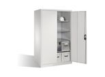C+P Werkzeugschrank XXL mit Drehtüren, innen 4 Böden, H1950xB1200xT800mm Front Lichtgrau Korpus Lichtgrau ; C + P Möbelsysteme (8934-00|S10194)