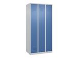 C+P Spind Classic PLUS, 3 Abteile, 1850x900x500mm, 7035/5023 Verschluss Zylinderschloss 3 Garderobenhaken ; C + P Möbelsysteme (080000-30|S10021)
