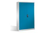 C+P Schwerlast-Werkzeugschrank mit Drehtüren, innen 4 Böden, H1950xB1200xT400mm Front Lichtblau Korpus Lichtgrau ; C + P Möbelsysteme (8930-052|S10192)