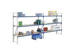 Bito Weitspannregal Set / F2 Grundfeld 3 Ebenen H2000xT1100xB1350 mm, Spanplatte enzianblau (25765)