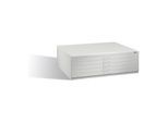 C+P Flachablageschrank für Formate bis DIN A0, 5 Schubladen, H420xB1350xT960mm Front Lichtgrau Korpus Lichtgrau ; C + P Möbelsysteme (7200-000|S00016)
