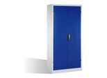 C+P Schwerlast-Werkzeugschrank mit Drehtüren, innen 4 Böden, H1950xB930xT500mm Front Enzianblau Korpus Lichtgrau ; C + P Möbelsysteme (8921-052|S10246)