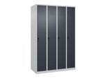 C+P Spind Classic PLUS, 4 Abteile, 1850x1200x500mm, 7035/7016 Verschluss Sicherheits-Drehriegel 3 Garderobenhaken ; C + P Möbelsysteme (080000-40|S10007)