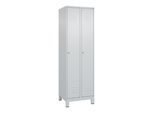 C+P Wäsche-Spind Classic PLUS, Füße, 2 Abteile, 1950x600x500mm, 7035/7035 Verschluss Zylinderschloss ; C + P Möbelsysteme (080010-20B|S10024)