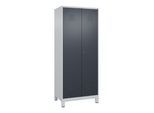 C+P Schwarz-Weiß-Spind Classic PLUS, 2 Abteile, 1850x800x500mm, 7035/7016 Verschluss Zylinderschloss ; C + P Möbelsysteme (080002-22|S10006)