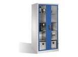 C+P Werkzeugschrank XXL mit Sichtfenster-Drehtüren, innen 4 Böden, H1950xB930xT800mm Front Enzianblau Korpus Lichtgrau ; C + P Möbelsysteme (8924-055|S10108)