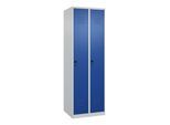 C+P Spind Classic PLUS, 2 Abteile, 1850x600x500mm, 7035/5010 Verschluss Sicherheits-Drehriegel 3 Garderobenhaken ; C + P Möbelsysteme (080000-20|S10004)