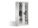 C+P Werkzeugschrank XXL mit Sichtfenster-Drehtüren, innen 4 Böden, H1950xB930xT800mm Front Lichtgrau Korpus Lichtgrau ; C + P Möbelsysteme (8924-055|S10107)