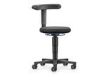 bimos Allround Hocker mit Rollen, Stoff schwarz, Sitzhöhe 450-650 mm, Flex-Stütze (9463-6801-3277-1F)