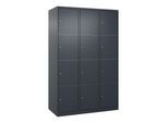 C+P Schließfachschrank Classic PLUS, 3 Abteile, 1850x1200x500mm, 7016/7016 Innenhöhe Gefach oben (oberes 453 mm Front RAL 7016 Anthrazitgrau ; C + P M (080000-324|S10010)