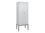C+P Schwarz-Weiß-Spind Classic PLUS, Gestell, 2 Abteile, 2120x800x500mm, 7035/70 Front RAL 7035 Lichtgrau Verschluss Sicherheits-Drehriegel ; C + P Mö (0800327-22|S10009)