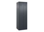 C+P Wäsche-/Garderobenspind Classic PLUS, 2 Abteile, 1850x600x500mm, 7016/7016 Verschluss Zylinderschloss Front RAL 7016 Anthrazitgrau ; C + P Möbelsy (080600-20|S10023)