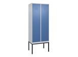 C+P Spind Classic PLUS, Gestell, 2 Abteile, 2120x800x500mm, 7035/5023 Verschluss Zylinderschloss 4 Garderobenhaken ; C + P Möbelsysteme (0800307-22|S10020)