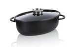 Kela Bräter , Schwarz , Metall , 8 l , 28x13x45 cm , Kochgeschirr, Töpfe, Bräter
