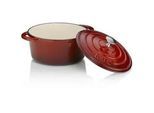 Kela Bräter , Rot, Beige , Metall , 2.5 l , rund , 10 cm , Deckel hitzebeständig , Kochgeschirr, Töpfe, Bräter