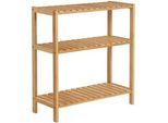 Xxxl Badezimmerregal , Naturfarben , Holz , Bambus , vollmassiv , 60 Fächer , 60x66x26 cm , Badezimmer, Badezimmerregale, Badregale
