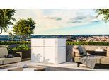 Garten-Geräteschrank BERTILO "HPL Terrace, in verschiedenen Farben", weiß, Massivholz, Gerätehäuser, Fassaden-HPL in Architekturqualität, witterungsbeständig, farbstabil