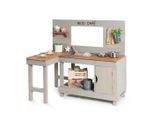 Muddy Buddy Matschküche Muddy Buddy Mud Café , Grau , Kunststoff, Holz , Zypresse , massiv , 71.5x100x110 cm , EN 71 , mit Holzschutz vorbehandelt ,