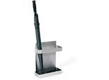 Schirmständer Elly, für die hängende Wandmontage, mit 2 Tropfschalen, B 370 x T 140 x H 450 mm, Edelstahl/Kunststoff