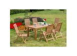 Gardenson Gartentisch , Akaziefarben , Holz , Akazie , massiv , rechteckig , eckig , 185x75x90 cm , Fsc , Holzmöbel, Holztische, Gartentische Holz