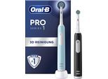 Oral-B Elektrische Zahnbürste »PRO Series 1 Doppelpack«, 2 St. Aufsteckbürsten, Drucksensor