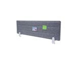 Tischtrennwand MCW-G76, Büro-Sichtschutz Schreibtisch Pinnwand, Klemmen Stoff/Textil mit Prägung ~ 100x30cm grau