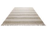 Teppich GREEN LOOOP "Virgil", braun (sand beige,sand beige), B:130cm H:4mm L:190cm, Jute, Teppiche, Teppich, Naturfaser Teppich aus 80% Jute 20% Baumwolle, mit Fransen, Wohnzimmer