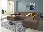 Wohnlandschaft DOMO COLLECTION "Topper, elegant und zeitlos, komfortabel, U-Form", braun, B:320cm H:78cm T:213cm, Sofas, Wohnlandschaft, wahlweise mit Bettfunktion