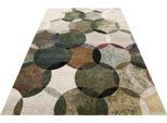 Teppich ESPRIT "Modernina ESP-3378" Gr. 2, grün, B:80cm H:13mm L:150cm, Kunstfaser, Teppiche, Teppich, weicher Kurzflor in modernem Design, Wohnzimmer, Schlafzimmer, bunt