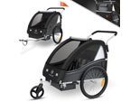 KESSER® Kinderanhänger Fahrradanhänger Sport-RX 2 in 1 Joggerfunktion Kinderfahrradanhänger + 5-Punkt Sicherheitsgurt 360°-Vorderrad Jogger Buggy Fahrrad Anhänger für 1 bis 2 Kinder max. 40kg
