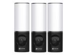 EZVIZ LC3 Smart Outdoor Security Light, Außen Wandlampe mit Überwachungskamera, 3er-Set