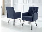 Sessel EXXPO - SOFA FASHION "Doppio, Loungesessel mit Designuntergestell, bequem und elegant", blau (navy), B:61cm H:89cm T:67cm, Sessel, Sessel, aufwendige Rückenverarbeitung, Breite 61 cm