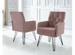 Sessel EXXPO - SOFA FASHION "Doppio, Loungesessel mit Designuntergestell, bequem und elegant", pink (powder pink), B:61cm H:89cm T:67cm, Sessel, Sessel, aufwendige Rückenverarbeitung, Breite 61 cm