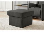 Stauraumhocker SIT & MORE "Melissa", grau (anthrazit), B:60cm H:48cm T:60cm, 100% Polyester, Hocker, klassisches Design, optional in dem mit Wasser zu reinigendem Bezug