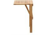 Gardenson Balkontisch , Teakfarben , Holz , Teakholz , vollmassiv , rechteckig , 49x75x45 cm , höhenverstellbar, klappbar, platzsparend , Gartenmöbel, Gartentische, Klapptische