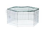Dobar 6-eckiges Freilaufgehege, silber, 123 x 106 x 60 cm