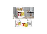 Vicco Kinderregal Bücherregal Wandregal Luigi Weiß 72x96 cm modern Kinderzimmer Regal Spielzeugregal Dekoregal Standregal Aufbewahrungsregal Würfelregal Schublade Ablage Fach freistehend Faltbox