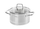 Homeware Profession. Bratentopf , Klar, Edelstahlfarben , Metall, Glas , 2,5 l , 9.5 cm , Lfgb , Messskala, rostfrei , Kochgeschirr, Töpfe, Diverse Spezialtöpfe