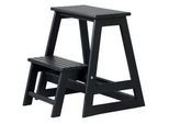 Gardenson Tritthocker , Schwarz , Holz , Mahagoni , vollmassiv , 45.5x49x38.5 cm , klappbar , Pflegen, Babytoilette, Tritthocker & Sonstiges