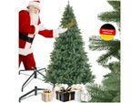 tectake® Weihnachtsbaum, verschiedene Größen, künstlich in Grün, mit PVC- und Spritzgussnadeln, formbar mit viel Volumen, pulverbeschichteter Metallständer mit Kunststoffkappen