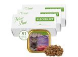 Lyra Pet Lecker.Pet Emily's Feine Paté Reich an Rind Katzenfutter Nassfutter Vollnahrung 17x5,82 kg