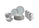 Landscape Kombiservice , Grau , Keramik , 24-teilig , Streifen , 400 ml,350 ml , Lfgb, Handmade Quality , Geschirr, Geschirrsets, Geschirrserien