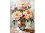 Monee Glasbild , Multicolor, Pink, Hellgrau , Kunststoff, Glas, Papier , rechteckig , 80x120 cm , Made in Eu , glänzend , Bilder & Rahmen, Bilder, Glasbilder