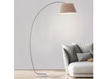 Brilliant Bogenlampe »Brok«, 1 flammig, Leuchtmittel E27 ohne Leuchtmittel, 196 cm Höhe, 121 cm Ausl., E27, schwenkbar, Beton/Metall/Textil, taupe